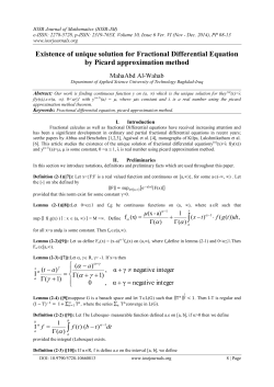 Existence of unique solution for Fractional Differential Equation by