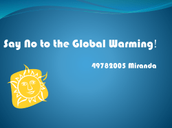 Global Warming - What Can We Do to help?