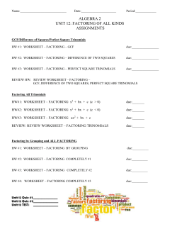 Unit 12 Assignment Sheet