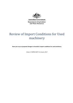 Review of import conditions for used machinery