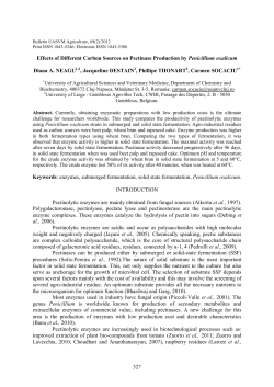 327 Effects of Different Carbon Sources on Pectinase Production by