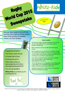 Get your team ready for kick off! Get involved, pick a - Whizz-Kidz