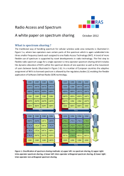 Radio Access and Spectrum A white paper on spectrum sharing