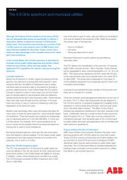 The 4.9 GHz spectrum and municipal utilities
