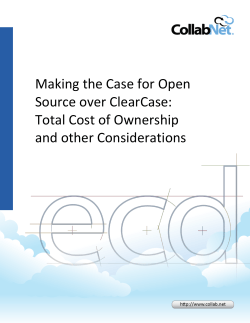 Making the Case for Open Source over ClearCase: Total Cost of