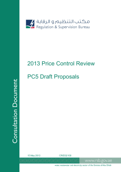 2013 Price Control Review PC5 Draft Proposals