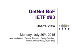 DetNet BoF