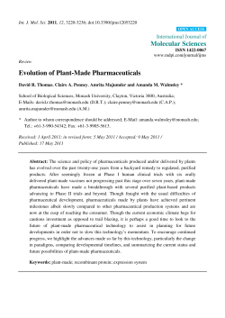 Evolution of Plant-Made Pharmaceuticals