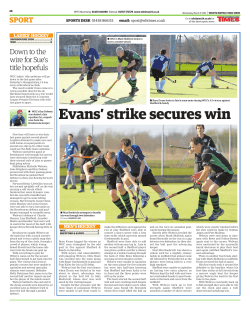 Evans` strike secures win - Welwyn Garden City Hockey Club