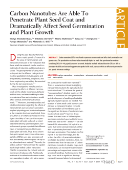 Carbon Nanotubes Are Able To Penetrate Plant Seed Coat and