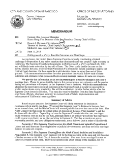 Hollingsworth v. Perry Possible Outcomes and Next Steps