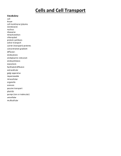 Cells and Cell Transport
