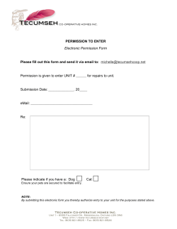 Permission to Enter Form - Tecumseh Co