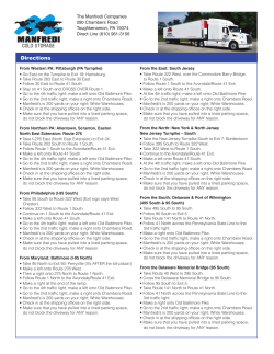 Directions - Manfredi Cold Storage