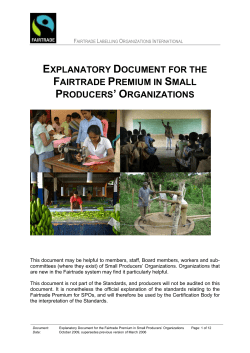 explanatory document for the fairtrade premium in small producers