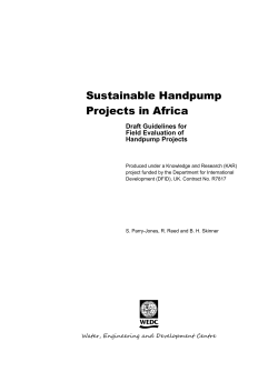 Draft Guidelines for Field Evaluation of Handpump Projects