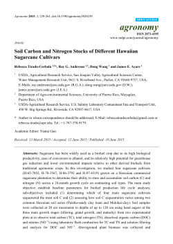Soil Carbon and Nitrogen Stocks of Different Hawaiian
