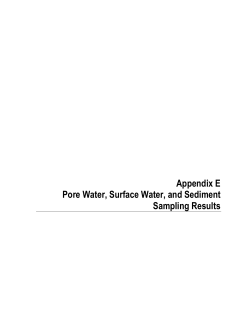 Appendix E Pore Water, Surface Water, and Sediment Sampling