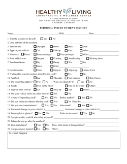 PERSONAL INJURY PATIENT HISTORY 24. Crash diagram: