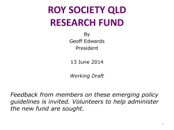 Policy Guidelines for the new Research Fund