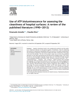 Use of ATP bioluminescence for assessing the cleanliness of