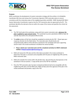 MISO TOP System Restoration Plan Review Worksheet