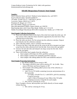 SHARE Biospecimen Protocol: Stool Sample