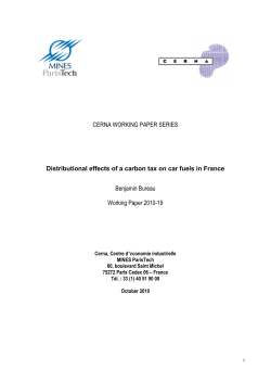 CERNA WORKING PAPER SERIES Distributional effects of a