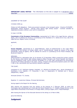 IMPORTANT LEGAL NOTICE - The information on this site