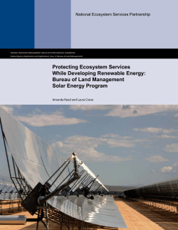 Bureau of Land Management Solar Energy Program