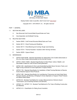 SECTION 09110 DRYWALL STUDS AND TRACK Display hidden