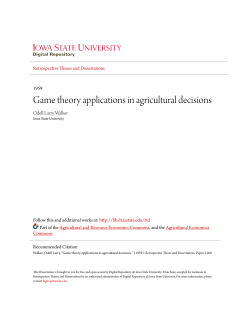 Game theory applications in agricultural decisions