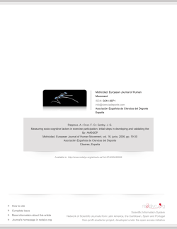 Redalyc.Measuring socio-cognitive factors in exercise participation