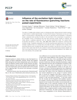 Influence of the excitation light intensity on the rate of fluorescence