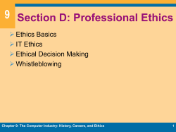 Section D: Professional Ethics