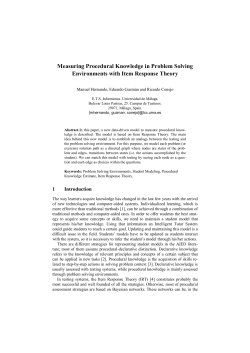 Measuring Procedural Knowledge in Problem Solving Environments