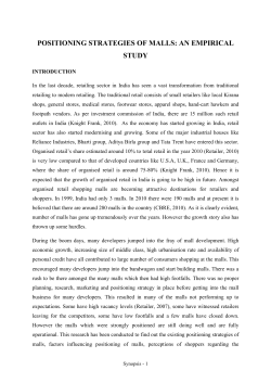 positioning strategies of malls: an empirical study
