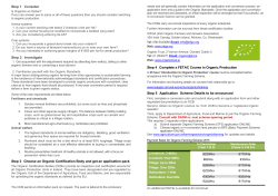 Step 1 &ndash; Consider Step 2 &ndash; Investigate Step 3 &ndash; Choose an Organic