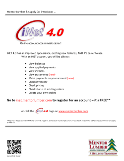 Go to inet.mentorlumber.com to register for an account &ndash; it`s FREE**