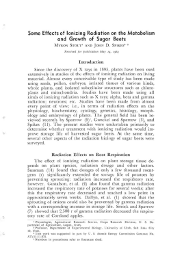 Some Effects of Ionizing Radiation on the Metabolism and Growth of