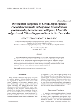 Differential Response of Green Algal Species Pseudokirchneriella