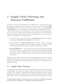 2. Supply Chain Planning and Demand Fulfillment