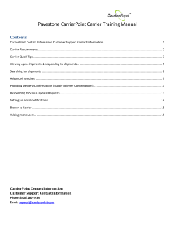 Pavestone CarrierPoint Carrier Training Manual