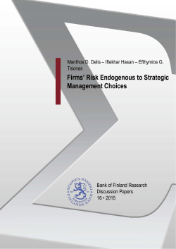 Firms` Risk Endogenous to Strategic Management Choices