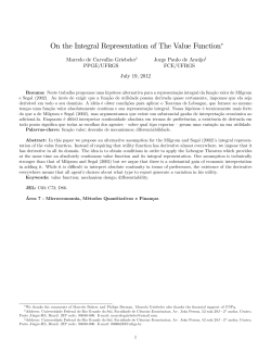 On the Integral Representation of The Value Function