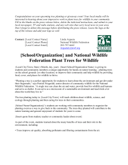 {School/Organization} and National Wildlife Federation Plant Trees