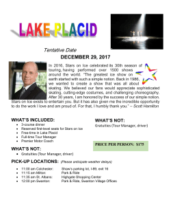 LAKE PLACID Tentative Date DECEMBER 29