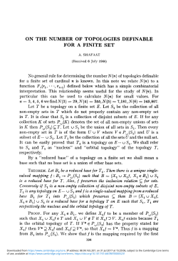 On the number of topologies definable for a finite set