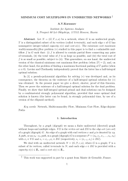 MINIMUM COST MULTIFLOWS IN UNDIRECTED NETWORKS