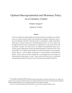 Optimal Macroprudential and Monetary Policy in a Currency UnionI